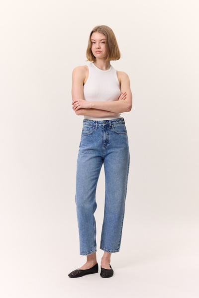 Manuka YÜKSEK BEL MOM FIT JEAN MAVİ