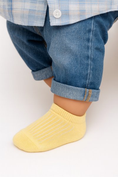 SOLDE SOCKS Set of 5 Colorful Baby Booties Socks – Cotton, Comfortable and Breathable