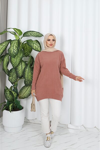 NİSUM MODA NİSUM SAKALLI İPLİ OVAL KESİM TUNİK