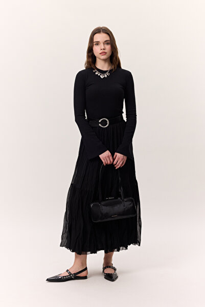 Manuka Long Skirt with Battery (Black)