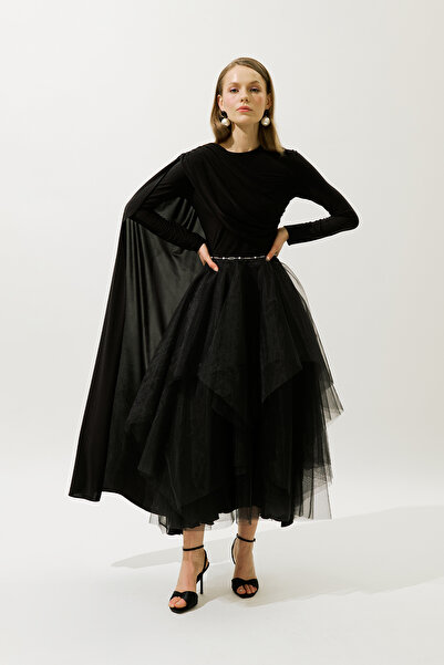 Manuka Emilia Layered Tulle Skirt Black