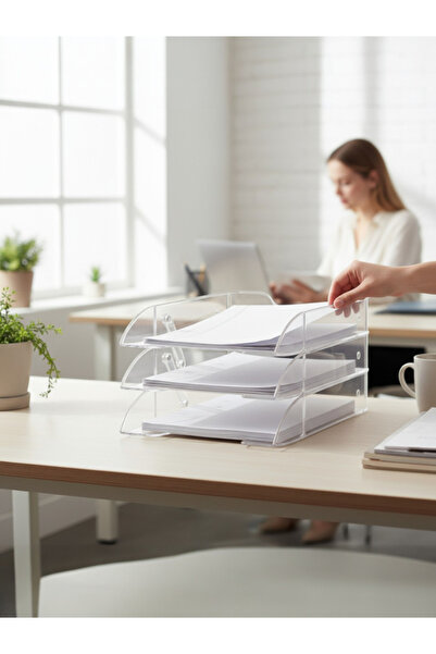 Mas Document Rack – 3-Tier Transparent Plastic Movable Model - Code:Mas1803