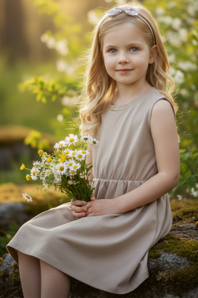 Parla Kids 0006 - Сукня для дівчинки Кумбеджі з бантиком і банданою