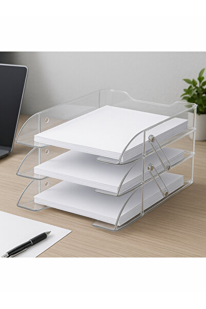 Mas Document Rack – 3-Tier Transparent Plastic Movable Model - Code:Mas1803