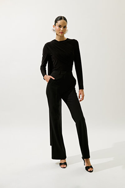 Manuka Blazer with Cape Detail Black