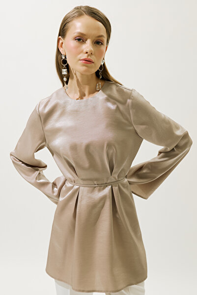 Manuka Hana Organza Bluz Mink