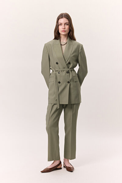 Manuka Belted Double Breasted Blazer Jacket Çağla