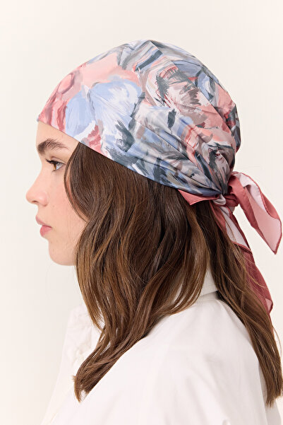 Manuka АТЛАСОВА ШАРФ З ВІЗЕРУНКОМ СОФІЯ - ЛОСОСЕВИЙ