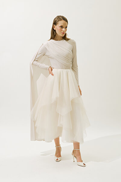 Manuka Emilia Layered Tulle Skirt Beige