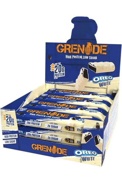 Grenade جرانيد بروتين بار أوريو شوكولاتة بيضاء 60gx12 Oreo White Chocolate Protein Bar