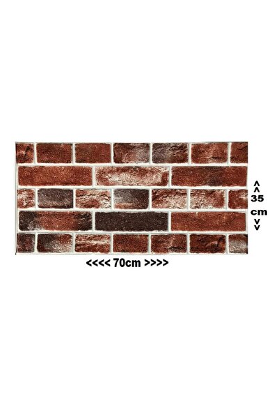 Renkli Duvarlar Kendinden Yapışkanlı Çok Renkli Taş Tuğla Desen Salon Ofis Duvar Kağıdı Paneli 70x35cm 1 Adet W149
