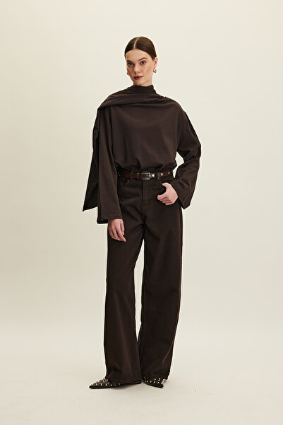 Manuka Premium Πλεκτή - Καφέ Μπλούζα Oversize