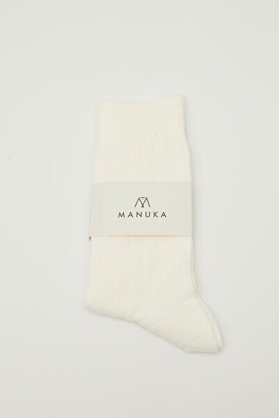 Manuka KLASİK FİTİLLİ ÇORAP EKRU