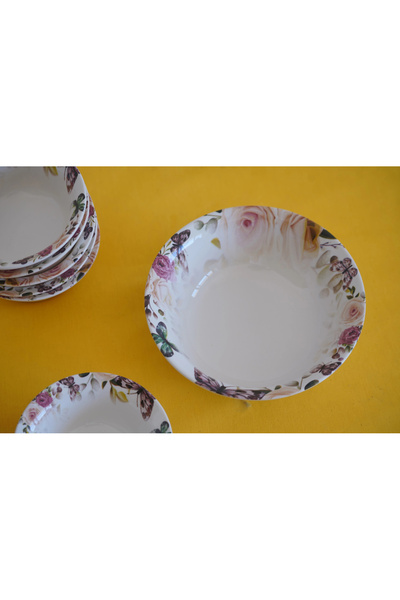 Panayır Home Digital Printed 7-Piece Snack Bowl Set 1 Large 6 Small Bowls