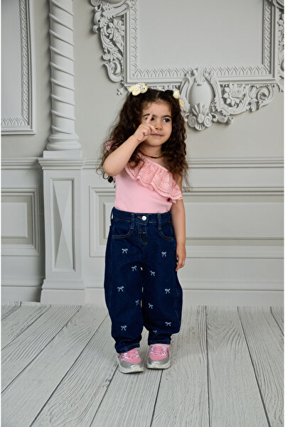 Ede Tekstil Jeans Girl's Embroidered Denim Pants