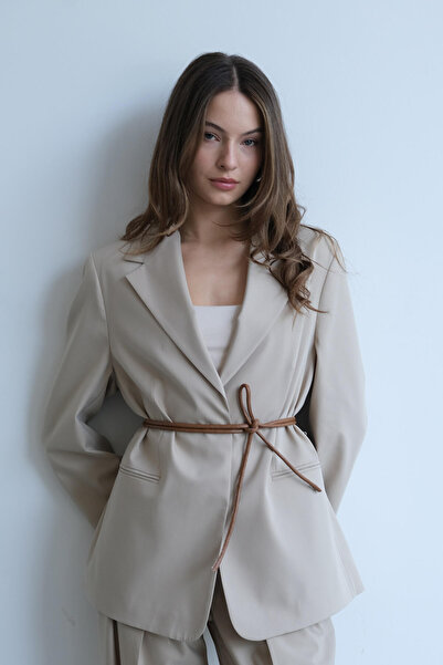 Manuka Camel Colored Cord Leather Belt