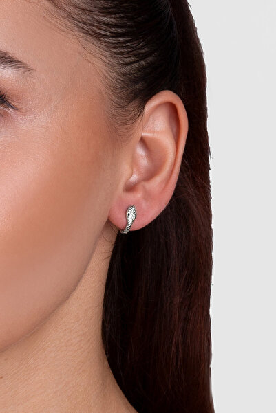 So CHIC... Medusa'nın Yılanı 18 Ayar Beyaz Altın Kaplama Gümüş Küpe