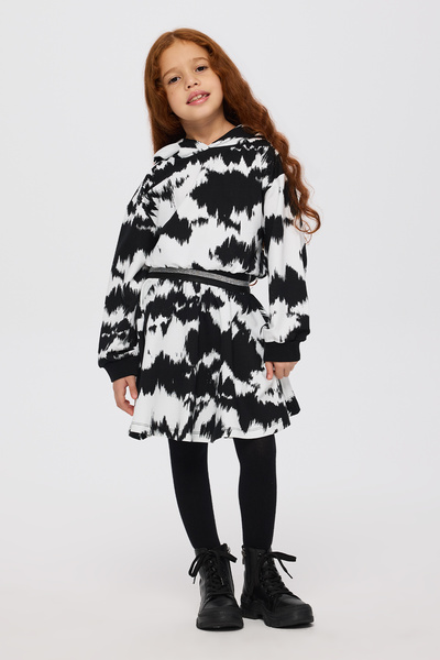 Panço Kız Bebek Beli Simli Lastikli Desenli Örme Siyah Etek