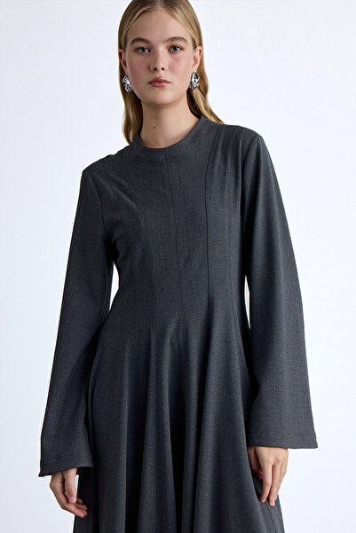 Manuka Anthracite Long Dress - Flounce Fit