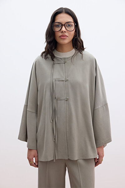 Manuka BAĞLAMA DETAYLI GÖMLEK HAKİ