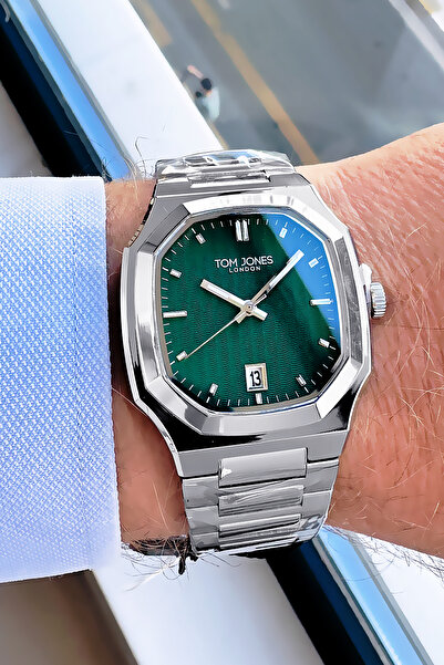 Tom Jones Kare Model Hediyelik Erkek Kol Saati Su Geçirmez Gold Gümüş Çelik Kordon Hediye Bileklik GTJE2103C1