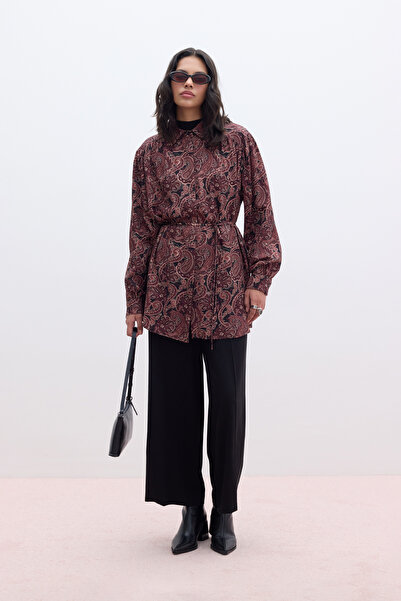 Manuka ΠΟΥΚΑΜΙΣΟ ΡΕΤΡΟ ΣΤΥΛ ΜΕ ΖΩΝΗ ΣΚΟΥΡΟ ΒΙΝΤΑΖ