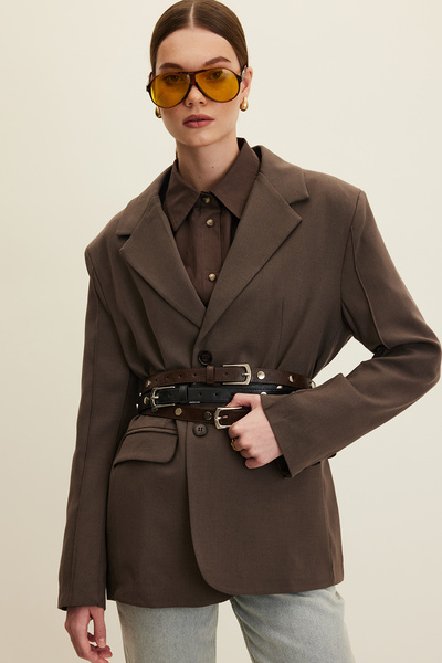 Manuka METAL ZIMBALI KEMER SİYAH