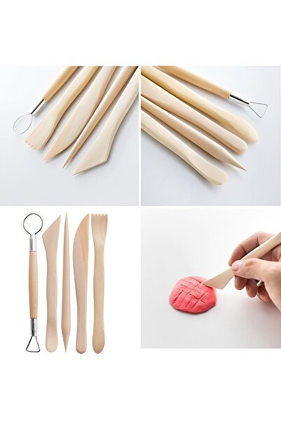 Weather Forecast 24 Parça Seramik Kil Çömlek Heykel Ahşap Modelleme Oyma Seti cin670