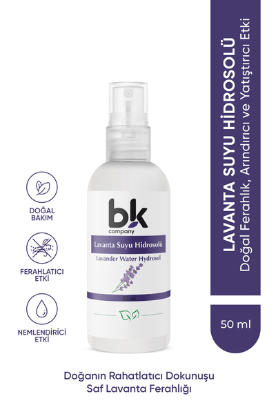 BK COMPANY Lavanta Suyu %100 Doğal Ve Saf Canlandırıcı Ve Besleyici Etkili Tonik 50 ml
