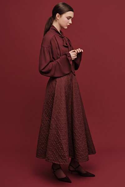 Manuka Burgundy Quilted - Wide Erek Long Leather