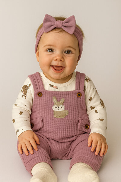 bebekyol بذلة طفلة مطرزة أرنب