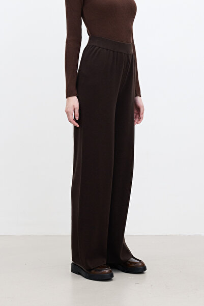 Manuka DÜZ PAÇA TRİKO PANTOLON KAHVERENGİ