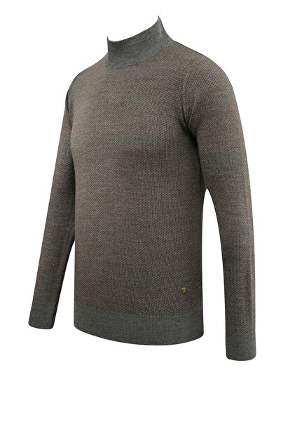 Çizgi Triko Чоловічий напіврибальський казак з візерунком, класичний крій, сталева в'язка