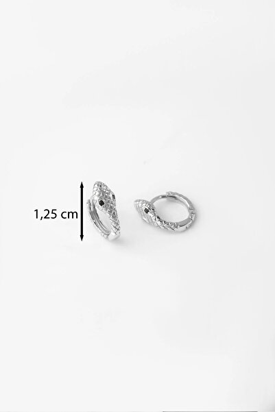 So CHIC... Medusa'nın Yılanı 18 Ayar Beyaz Altın Kaplama Gümüş Küpe