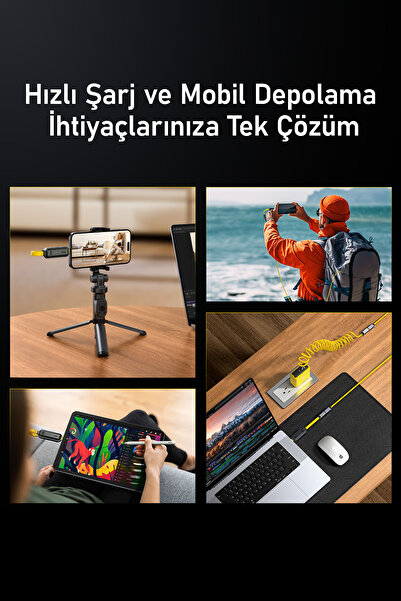 Aohi MagFlash 2’si 1 Arada 512GB USB-C Taşınabilir SSD ve 240W PD 3.1 Hızlı Şarj Kablosu