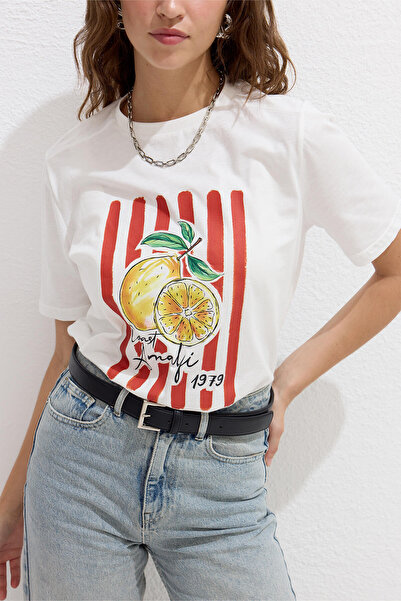 Manuka Tričko Amalfi s potiskem a prošíváním