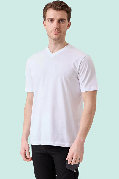 PayBuy Tricou cu decolteu în V, 100% bumbac pieptănat, tricou Is Gvenligi Galanthus, respirabil, confortabil, design elegant