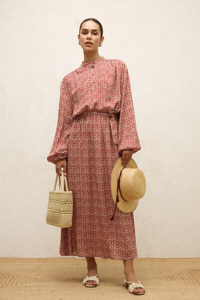 Manuka Boho Viscose Patterned Dress