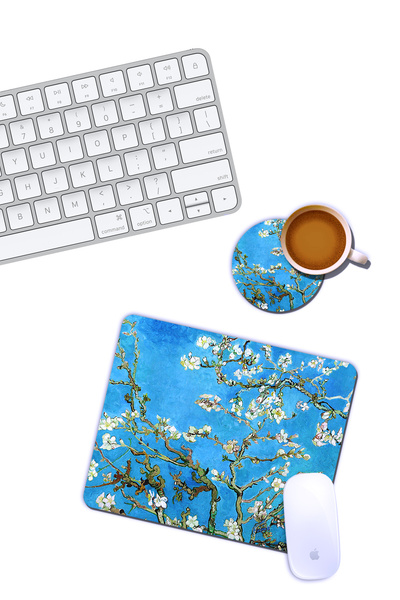 iyi fikirler Van Gogh Badem Ağacı Mouse Pad ve Bardak Altlığı Set