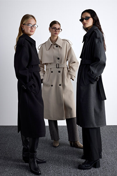 Manuka APOLET DETAYLI KAŞE KABAN BEJ