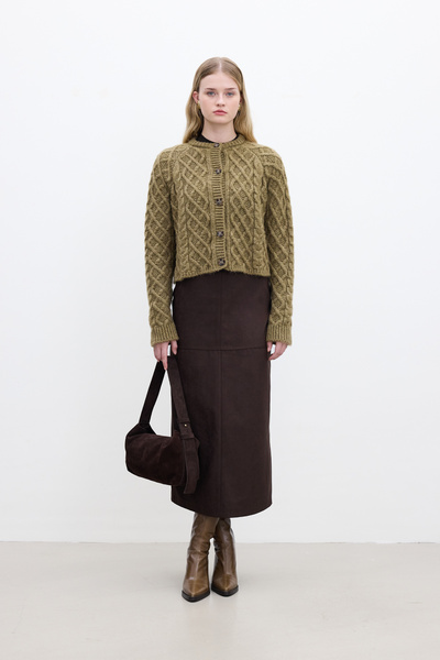 Manuka Горчиво кафява пола от изкуствена кожа