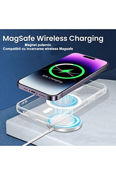 bzstore Husă telefon, MagSafe, compatibilă cu iPhone 15, transparentă