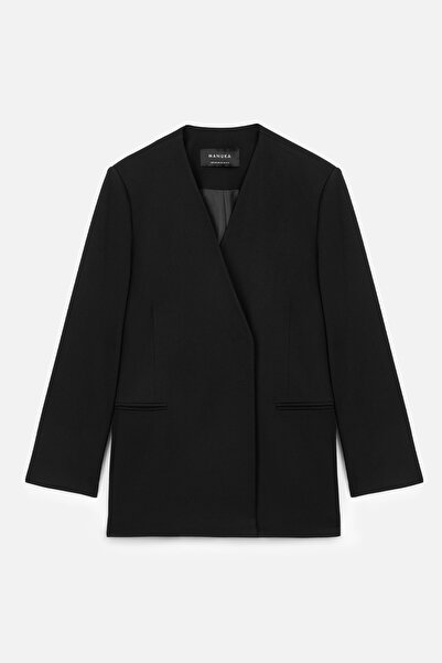 Manuka Black Blazer Jacket - Classic Look and Belt