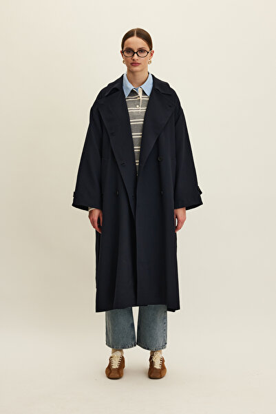 Manuka NİCOLA KRUVAZE TRENÇKOT LACİVERT