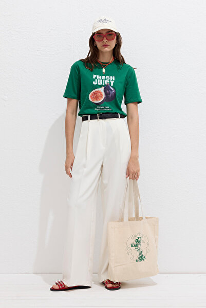 Manuka Fresh Printed and Stitching Detailed T-Shirt