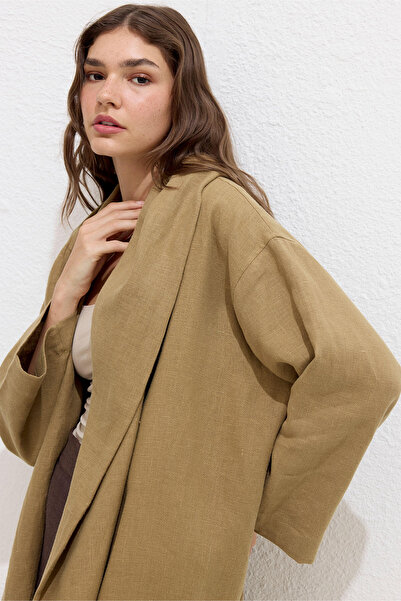 Manuka Lněný trenčkot s kapucí - Sahra