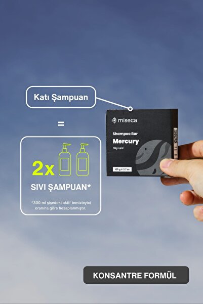 miseca Mercury Yağlı Saçlar Dengeleyici Katı Şampuan 105 G