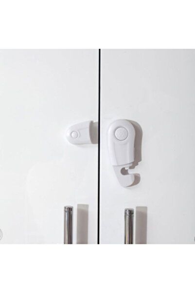 Empria Set 4 bucati sigurante rotative, pentru usi dulap, 9.3 x 3.5 x 1.5 cm, Alb, siguranta bebe