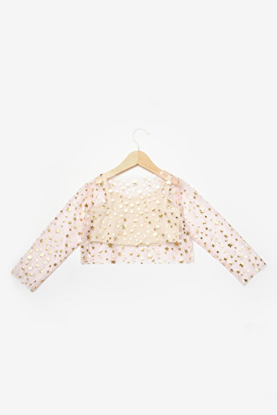 Le Mabelle Starry Powder Girl's Crop Top - Long Sleeve