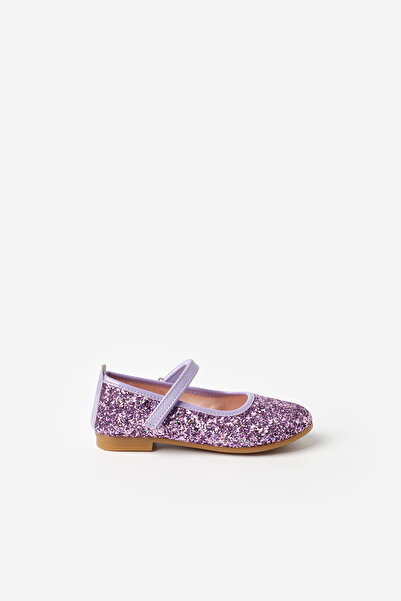 Le Mabelle Lilac Glitter Velcro Girls Shoes